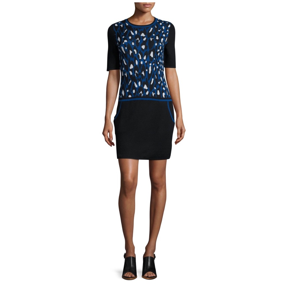 Trina Turk • Leopard-Print Sweater Dress